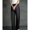 Pantalones de Pierna Recta Sueltos de Tiro Alto Nuevos Ins 2025 Primavera Negro de Moda Versátiles Casuales de Vestir para Hombre con Efecto de Caída