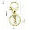 En stock Set de tres piezas con cierre de mosquetón bañado en rodio con anilla en O Cadena de cuatro secciones Anillo plano Joyería Figuras Bolsas Llaveros Colgantes