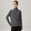 Casual Retrô Kangsaixi 100% Lã Pura Tricô Feminino Meio Zíper Trançado Camada Base Suéter Espesso Versátil