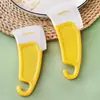 Raspador de silicona amarillo, herramienta de limpieza para estufa de cocina y fondo de sartén, raspador suave, raspador resistente al calor, utensilio de cocina