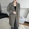 Nuevo abrigo de lana de doble cara para otoño e invierno para mujer, largo, holgado, adelgazante, 100% lana