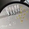 Acessórios para Unhas Rebite de Arco de Liga Celebridade da Internet Luxo Leve Dourado e Prateado Borboleta Oca Acessórios Tridimensionais para Unhas Venda por Atacado