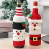 Tricô de Natal capa para garrafa de vinho tinto vinho tinto champanhe conjunto criativo de garrafa de vinho itens de decoração de mesa restaurante feriado