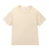 Camiseta de Verão Unissex 100% Algodão Manga Curta 220g Gola Redonda Algodão Penteado Casual Solta Versátil Cor Sólida Roupa