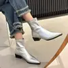Botines de Punta para Mujer 2026 Estilo Coreano Moda Tendencia Otoño Invierno Nuevos Botines para Mujer Tacón Grueso Botas de Moda Delgadas