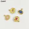 Wt-P2030 Retro Británico Colorido Colgante Pequeño Piedra Ojo de Tigre Piedra Amatista Chapado en Oro de 18K Joyería Accesorios Hechos a Mano