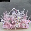 Novo Suporte de Chão para Flores de Casamento 50cm Flores Realistas Decoração de Casamento Arranjo de Flores Palco T Flores para Corredor Flores Artificiais de Casamento