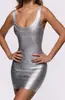 Vestido de tirantes finos con estampado dorado de lujo ligero, estilo europeo y americano, sexy, ajustado, bodycon, sin espalda, corto, vestido de vendaje, vestido de fiesta para la noche