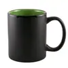 Caneca Cerâmica Fosca 11oz Chalk Cup com Logo Impresso Interior Reto Branco Azul Vermelho Amarelo Verde Exterior Preto Fosco Caneca