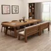 Mesa de madeira maciça para sala de estar mesa longa sofá casual trabalho em casa Taipei Europeu mesa de leitura aprendizado para várias pessoas