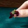 Nuevo Anillo Sencillo de Arena Dorada Vietnamita para Mujer, Anillo Abierto de Flor de Zirconio de Lujo Ligero, Joyería Transfronteriza de Larga Duración