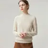 Suéter de Caxemira 100% caxemira pura de cabra suéter de gola redonda para mulheres, malha slim-fit de outono e inverno, top base macio e quente