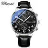 Reloj Multifuncional para Hombre Dawn Calendario de Tres Ojos Reales Seis Agujas Cronógrafo Correa de Acero Fabricante Transfronterizo en Vivo Reloj de Cuarzo