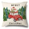 Juego de Fundas de Almohada Transfronterizas para Navidad Europea y Americana, Funda para Cojín de Sofá de Sala de Estar, Funda para Almohada de Cintura con Reno Papá Noel Árbol, Suministro de Fábrica