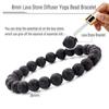 Pulsera de piedra volcánica de 8 mm de venta caliente transfronteriza hombres y mujeres pueden gotear pulsera de aceite esencial pulsera de roca volcánica al por mayor