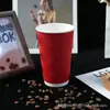 Ventas Directas de Fábrica Vasos de Cartón Corrugado para Café, Engrosados, Aislantes Térmicos, Antiescaldaduras, para la Industria de Catering Comercial, Para Llevar, Vasos de Papel Desechables