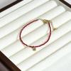 Pulsera de Cristal Rojo con Cuentas Benmingnian Acero de Titanio Bola Dorada Estrella Corazón Colgante Pulsera Regalo Femenino Pulsera Explosiva