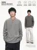 Ropa para Hombre LKTM 26AW Estilo Old Money Sudadera Desestructurada de Cuello Henley para Hombre y Mujer Corte Holgado Elástica Resistente a las Arrugas Top Casual
