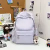 Nueva Mochila Escolar Estilo Ins Femenina Nicho Estudiante de Preparatoria Niña de Secundaria Mochila Estilo Coreano Gran Capacidad Color Puro Simple