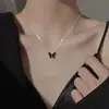 Colar Borboleta de Gotejamento Preto Exquisito Simples Versátil Nicho Alto Nível Corrente de Clavícula Elegante Moda Colar para o Dia a Dia