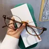 Nuevas Gafas Pequeñas Ovaladas Estilo Coreano Ins Retro Artísticas de Carey con Media Montura Inferior para Mujeres con Miopía, Se Pueden Personalizar con Lentes Graduados, Versátiles