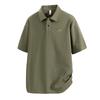 Camisa Polo Masculina de Manga Curta Verão Solta Caimento Estilo Americano Retrô Led Casual Simples Cor Sólida Camiseta com Gola