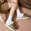 Novas Pantufas de Algodão Simples da Moda de Inverno para Casal Casa Interior Solado Grosso Adesivo Mais Veludo Quente Confortável Pantufas de Algodão
