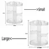 Estante Expositor Caja de Almacenamiento Giratoria 360° para Cosméticos, Material Acrílico Transparente y Sencillo, Estante Clasificador de Escritorio para Productos de Cuidado de la Piel y Labiales para Dormitorio de Estudiante, Caja de Almacenamiento para Tocador de Baño