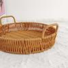 FONTE fabricante Rattan tecido cesta de armazenamento prato de frutas placa de frutas secas lanche bandeja de lanche Rattan prato tecido