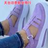 Nuevos Zapatos de Tacón de Plataforma de Talla Grande de Comercio Exterior Versátiles de Velcro Casuales para Primavera y Otoño 2025