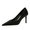 3265-A1 Estilo Europeo y Americano Moda Simple Tacones Altos de Aguja Boca Baja Punta Afilada Versátil Ropa de Trabajo Tacones Altos Zapatos de Mujer Flats