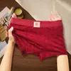 Ropa Interior Popular Transfronteriza para Hombre de Algodón Puro Antibacteriano Roja, Calzoncillos tipo bóxer de Boda para el Año de Nacimiento, Pantalones Interiores Festivos Transpirables de Cintura Media
