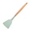 Fábrica de Origem Grau Alimentício Resistente a Altas Temperaturas Cabo de Madeira Espátula de Silicone Ferramenta de Cozinha Espátula de Silicone Antiaderente