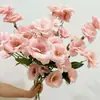 Gardenia seis cabeças Eustoma pastoral casamento guia de caminho arranjo de flores flor de seda auditório de casamento parede de fundo paisagismo flores artificiais