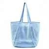 Bolsa de Playa Grande de Malla para Vacaciones en la Costa, Bolso Tote de Mano y Hombro para Guardar Juguetes y Trajes de Baño, Bolsa de Playa de Gran Capacidad
