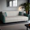 Sofá Cama Plegable Multifuncional Sofá de Arte en Cuero para Sala de Estar de Apartamento Pequeño Popular 2024 Sofá Doble para Apartamento de Alquiler