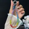 Cadena de Teléfono Móvil de Cristal de Dopamina Cadena Cruzada Rueda de Cristal Cadena Colgante de Teléfono Móvil con Cuentas de Colores Cadena de Llave de Muñeca Venta al por Mayor