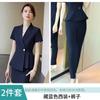 Ropa de trabajo para recepción de joyería, traje ajustado, traje profesional de verano, manga corta, conjunto occidental, pantalón y falda, vestido de moda para mujer.