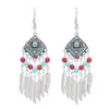 Pendientes Bohemios Transfronterizos con Borlas de Hojas Estilo Étnico Retro Pendientes de Viaje Joyería Versátil Personalizada Venta al por Mayor para Mujeres