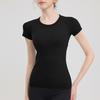 Camiseta de Corrida de Verão com Manga Curta, Secagem Rápida, Feminina, Justa, Top para Yoga, Roupa para Pilates, Treinamento, Fitness, Ciclismo