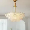 Lustre para Sala de Estar Francesa Estilo Creme Luxo Leve Cristal Pérola Moderno Simples Atmosférico Luminária de Jantar Luminária para Quarto Principal