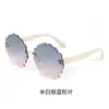 Nuevas Gafas de Sol Florales Sin Marco para Niños y Niñas, Gafas de Sol Infantiles Estilo Fresco, Gafas de Sol con Protección UV para Bebés con Gradiente