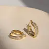 Brincos Hoop Geométricos de Camada Dupla Exquisitos da Moda em Prata Pura 999 para Mulheres, Design Único de Luxo Leve de Nicho