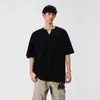Camiseta de Manga Corta con Cuello en V Texturizada Pequeña para Hombre 2026, Verano Simple Versátil Manga Media Seda de Hielo Camiseta de Capa Base de Gama Alta