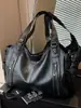 Bolsa de motocicleta genial y elegante, bolso de cuero para mujer, moda europea y americana, gran capacidad, bolso de hombro, bolso cruzado, bolso de viaje, simple y moderno
