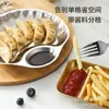 Prato de pastelaria em aço inoxidável com grade para molho Grade dourada prato de batatas fritas fritas criativo bar KTV restaurante prato de lanche