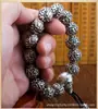Pulseira seis palavras pulseira palavras verdadeiras homens e mulheres corajoso retrô branco prata transferência pulseira de contas redondas joias de prata atacado