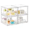 Caja de almacenamiento de cosméticos transfronteriza, almacenamiento transparente de acrílico tipo cajón para medicamentos y papelería, almacenamiento de escritorio apilable