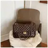 Bolso Cruzado Negro con Cadena Argyle para Mujer Estilo Nuevo 2025 Bolso Tote Pequeño Estilo Chanel Bolso Grande Casual Simple de un Solo Hombro