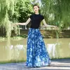 26 Nova Saia Estampada Estilo Boho Resort Europeu e Americano Primavera/Verão com Barra Larga para Mulheres
